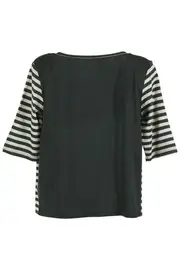Modal Stripe L/S Waterfall Cardi--ESP-U2N611M