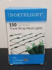 NORTHLIGHT 2' x 8' Green LED Net Style Tree Wrap Christmas Lights - Brown Wire
