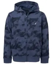 Nautica Little Boys Full Zip Tie Dye Fleece Hoodie Blue Tie Dye Small (4)