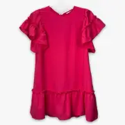 NWT Crosby by Mollie Bunch posey ruffle dress flounce Size Medium pink