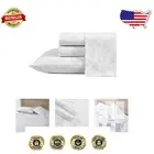 Comfortable Twin Sheet Set - 100% Cotton Percale with Deep Pocket Fitted Sheet