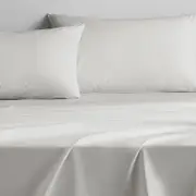 Sheridan Classic Contrast Chino Sheet Set in Powder Grey Size: King Cotton