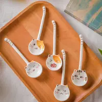 在飛比找蝦皮購物優惠-景德鎮創意手繪卡通水果陶瓷勺 機器貓龍貓甜品勺 湯匙攪拌勺