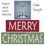 Joanie Winter Stencil Merry Christmas Holiday Prim Tree Crow Snow Star Art Signs