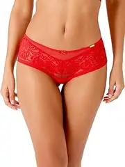 [Gossard] Encore Shorts Briefs Mid Rise Lace Brief Stretch Knickers Lingerie, Allure Red, Medium