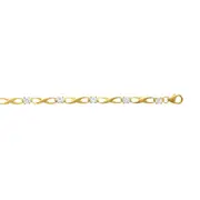 Cubic Zirconia Infinity Bracelet in 9kt Yellow Gold Silver Infused