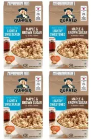 Quaker Instant Oatmeal Lightly Sweetened Maple & Brown Sugar 304g (4 Pack)