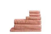 6pc Canningvale Alessia Cotton Bamboo Durable Quick Drying Rib Towel Set Dusk