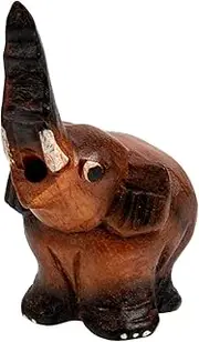 Yardwe Wooden Elephant Shaped Musical Creative Craft Decoration Safe Instrument for Engaging Sound for Home Office