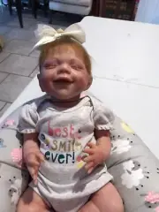 Cute Reborn Girl Doll Rooted Hair Paci Full Vinyl Body Mottle Skin 19 Long