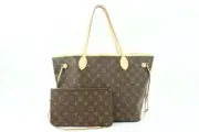 Louis Vuitton Beige x Monogram Neverfull MM Tote with Pouch 43lv128s