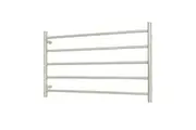 Radiant RTR07 Round Bar Heated Towel Rail - 950 x 600mm- Brushed Satin - Stainless Steel - Bottom Right/Top Left Wiring