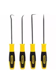 Stanley 82-115 4 Piece Pick & Hook Set, Bi-material Handle, Stainless Steel