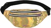 Multifunctional Belt Bag Storage for Essentials On-Go Waist Bags Women PU Waist Packs Bum Bag Wide, Golden