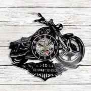 HARLEY BIKE 11" Vinyl Record Designed Wall Clock Decor Wall Art Home Decor