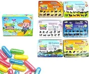 GosuToys Magic Capsule Creatures - 6 Theme Packs with 12 Capsules Each - Farm, Sea, Unicorns, Dinosaurs, Safari, Vehicles - Place in Water and Watch Them Grow (6 Pack (1 of Each Theme))
