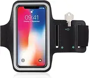 For iPhone 6 7 8 4.7" / iPhone X 10 / iPhone SE 2nd 2020 - Running Sports Armband Gyms Fitness Workout ARM Band Cover Strap (Black/Grey)