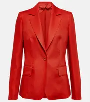 [Max Mara] Max Mara Alpaca single-breasted linen blazer UK 2 beige
