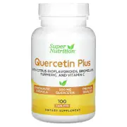 Super Nutrition, Quercetin Plus with Quercetin, Vitamin C, Citrus Bioflavonoids, Bromelain, Turmeric and Vitamin C, 100 Tablets