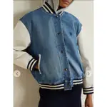 英國代購POLO RALPH LAUREN POPLIN-PANELED DENIM BOMBER JACKET棒球外套