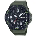 【CASIO 卡西歐】時尚潛水風計時運動腕錶/綠X黑面(MRW-210H-3A)