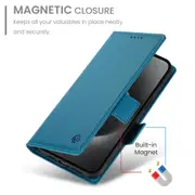 Wallet Case for IPhone 14 Pro,Slim Protective Shockproof Case With Card Holder,Premium PU Leather Kickstand-Blue