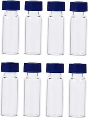 Cabilock 100Pcs Glass Sample Vials with Screw Caps Transparent Bottles for Hplc and Applications Sealing for Chemical and Fumes Storage