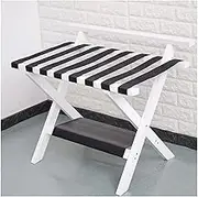 Luggage Holders for Guest Room, Guest Room Luggage Rack Folding Suitcase Stand Solid Wood Room Storage for Home Bedroom Bedroom Hotel(White)