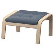 POÄNG footstool, white stained oak veneer/Gunnared blue