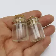 6 Pcs Small Glass Cork Stopper Spell Jar Empty Vials Wish Bottles 22X30mm 5ml