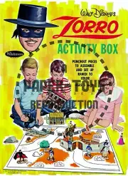 VINTAGE REPRINT - 1965 ZORRO ACTIVITY BOX - REPRODUCTION