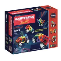 在飛比找PChome24h購物優惠-【Magformers 磁性建構片】迷你車16pcs ACT