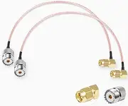 POBADY 2PCS SO239 to SMA Pigtail SMA Male Right Angle to UHF Female SO-239 RF Coaxial Coax Cable RG316 12"/30CM for Walkie Talkie CB Radio Handheld Radio Antenna