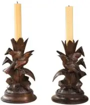 Candlesticks Candleholder Candlestick TRADITIONAL Lodge Songbird Birds