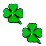 2x Alfa Romeo QV Cloverleaf Black and Green Quadrifoglio Metal Badge Emblem