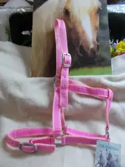 CLUB ECONOMY HALTER - TWO TONE PINK - BUCKLE HALTER - NEW WITH TAG # FULL