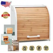 Farmhouse Rustic Extra Large Bread Box with Adjustable Shelf & Cutting Board