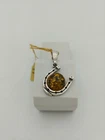 Horseshoe Pendant Baltic Amber Silver