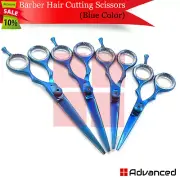 Hair Cutting Scissors Set Blue Color Texturizing Shears for Professional Barbers