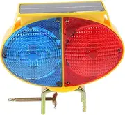 Solar Light Dual Sided LED Barricade Signal Lamp for Construction Traffic Rechargeable Strobe Light with Automatic Flashing for Navigation