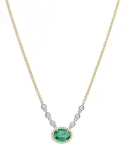 Meira T 14K White & Yellow Gold Emerald & Diamond Pendant Necklace, 18