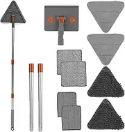 Telescopic Wall Cleaning Mop for Dry Wet Use Multipurpose 180 Degree Collapsible Baseboard Cleaner Tool for Cleaning Cabinet Window