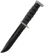 Ka-Bar 1281 D2 Fighting Utility Knife Tactical Serrated Black w Cordura Sheath