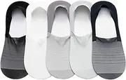 [Comebachome] Invisible Socks for Men, Soft Breathable Ice Silk Thin No Show Socks with Non Slip Heel, One Size, Invisible, Liner