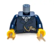 Lego - Minifigure Torso - Dark Blue, Suit Tie, Gold Pocket Watch