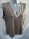 BNWT Ladies Sleeveless Beaded Top Cream Sage or Mocha Sz 12 14 16 and 18 RRP $30