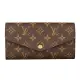 【Louis Vuitton 路易威登】M62234經典SARAH系列Monogram花紋牛皮釦式長夾(紫紅)