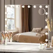 Oikiture Hollywood Makeup Mirror Magnifying LED 18 Bulbs 80x62cm Wall Mirrors
