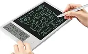 10 Inch LCD Writing Tablet, LCD Writing Pad Rechargeable Erasable Reusable Electronic Drawing Tablet with Digital Clock Calendar for Office Business Home (White)