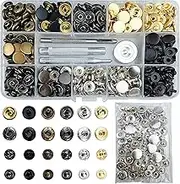 TmppDeco 158 Set Snaps for Leather, 12.5mm Metal Snap Fasteners Kit with 4 Setting Tools, 6 Color Leather Snaps for Sewing, Clothes, Jackets, Jeans Wears, Bracelets, Bags